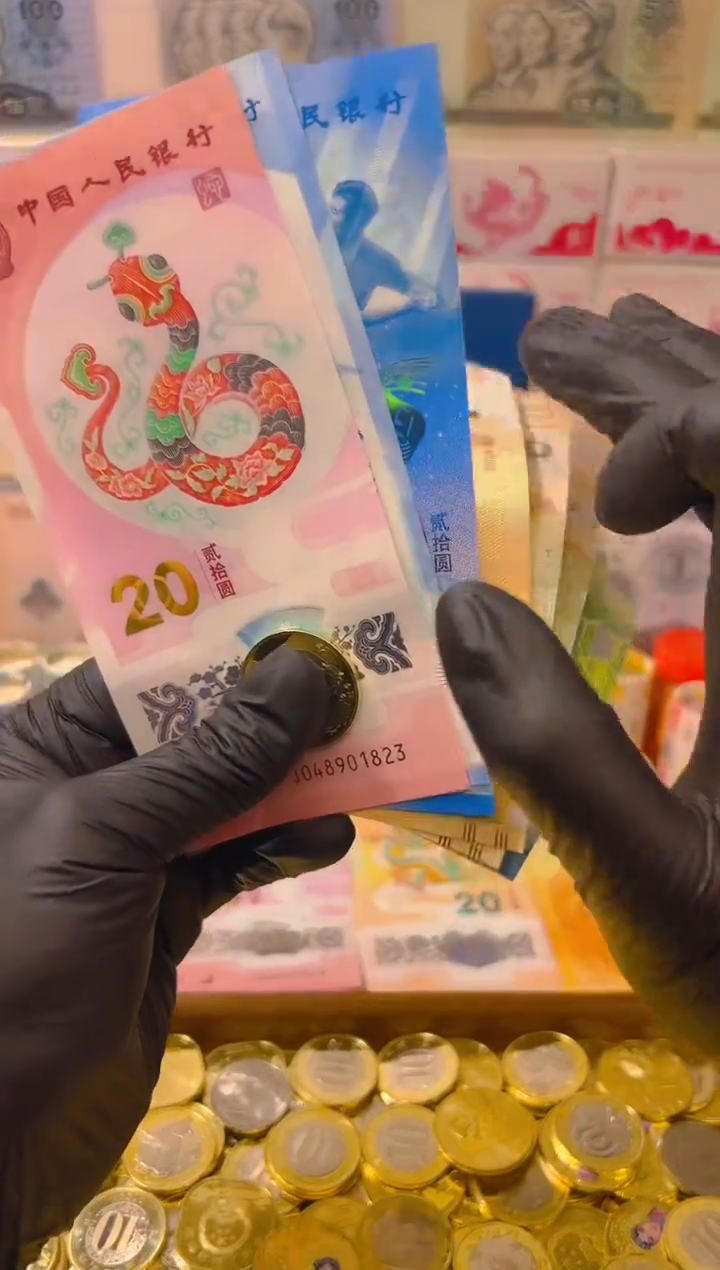 【闪购商品】其他普通金属福蛇献瑞纪念八钞一币合集（纸+塑料）