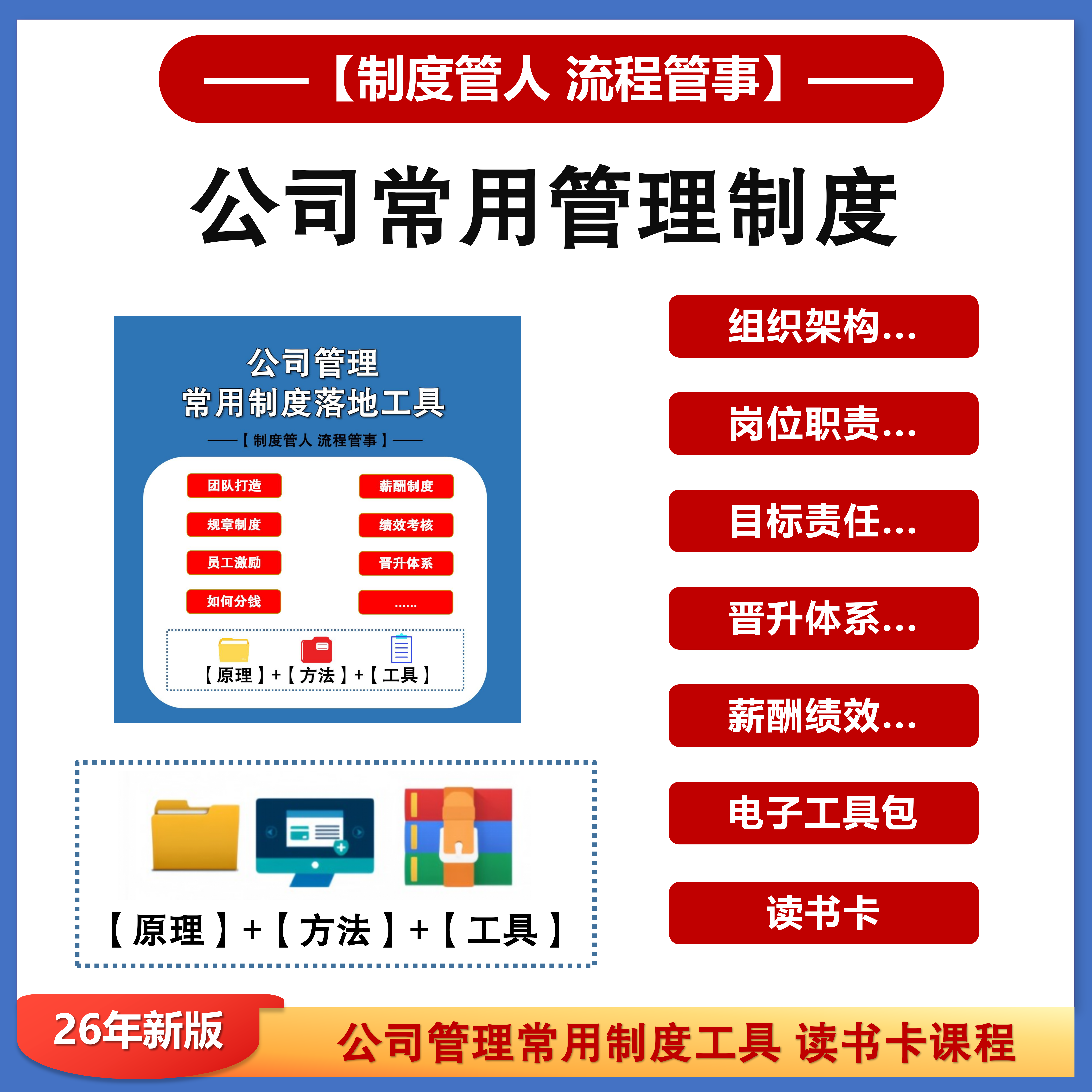 【官方正版】中小企业公司常用管理制度落地方案+读书卡课程工具包商品图