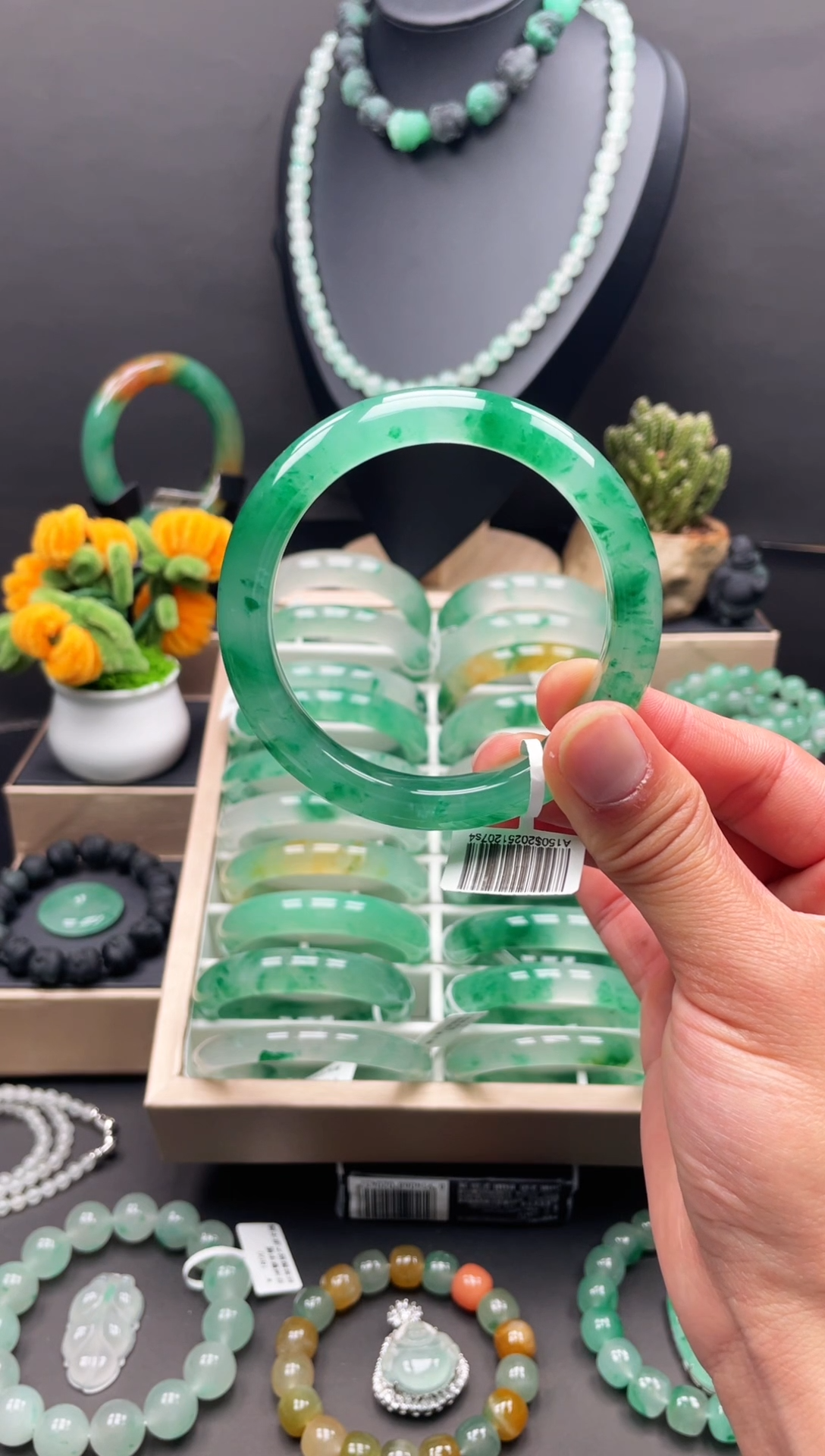 未镶嵌手镯石英质玉天然非洲翠575859