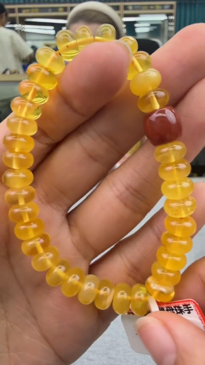未镶嵌琥珀手链213秒拍号 假一赔三