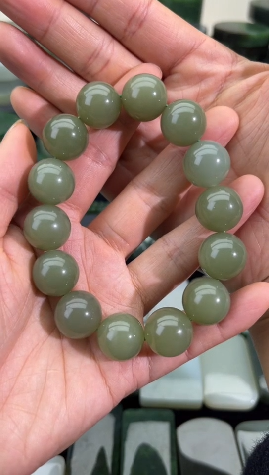 未镶嵌和田玉珠宝半成品手串