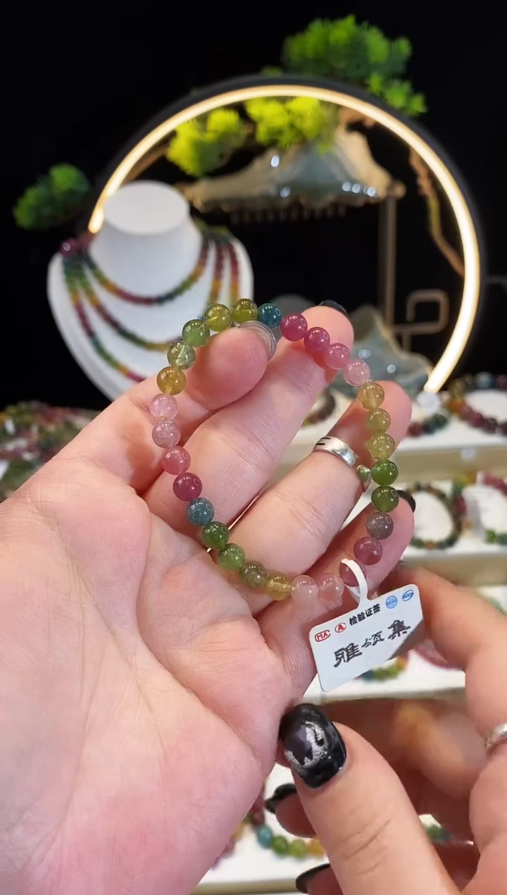 【闪购商品】碧玺手串未镶嵌G2459-1素圈颜色微差