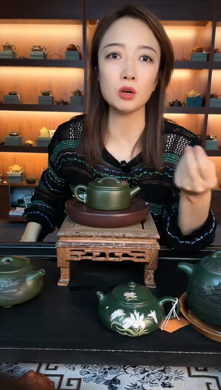 茶壶紫砂翡翠绿泥云想衣裳花想容大口汉瓦