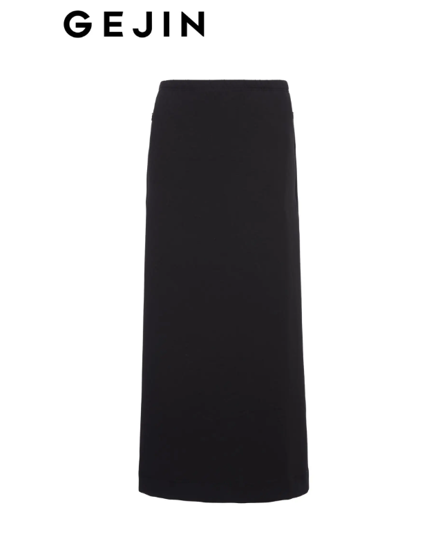GEJIN/歌锦长裙高腰半身裙绒直筒半裙休闲半裙商务开叉9112612593