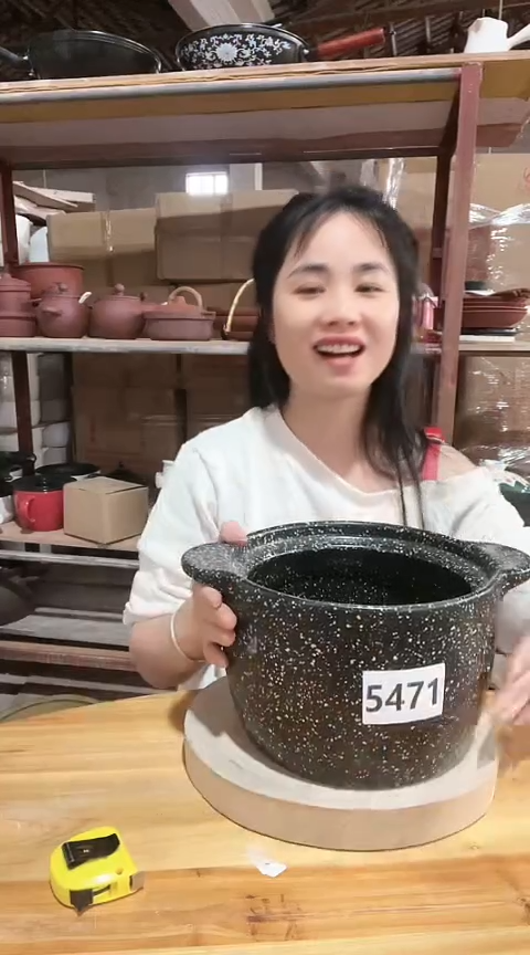 陶5471瑕疵3.5麦饭石锅不带盖