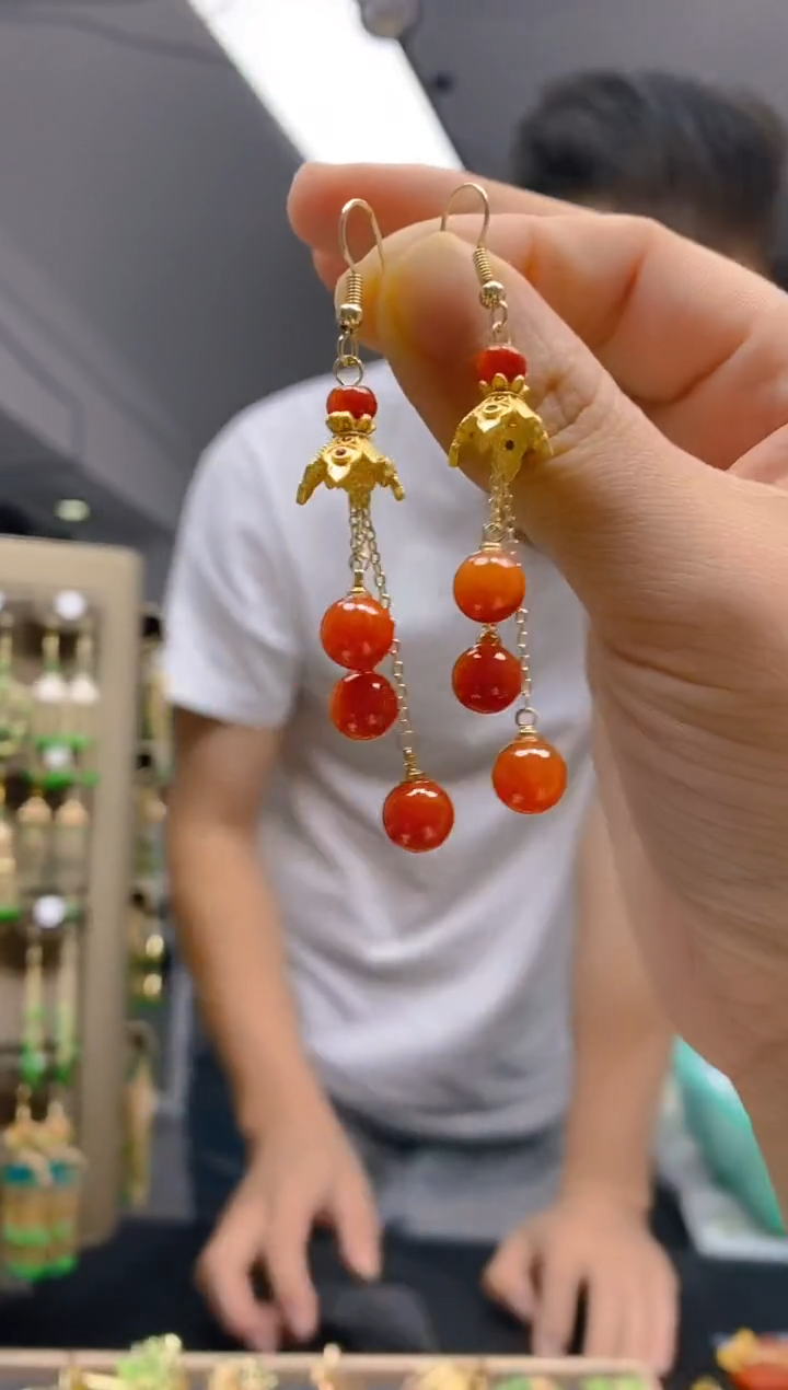 【闪购商品】翡翠耳饰合金437翡翠耳钩