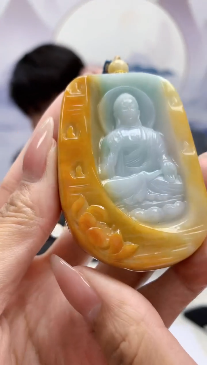 【闪购商品】定制翡翠未镶嵌5060MM-毛货挂件121