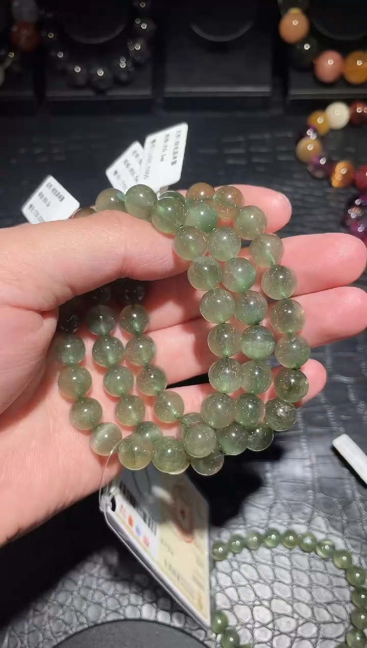 【闪购商品】水晶手链未镶嵌单圈绿发晶A9（多样性发其一）