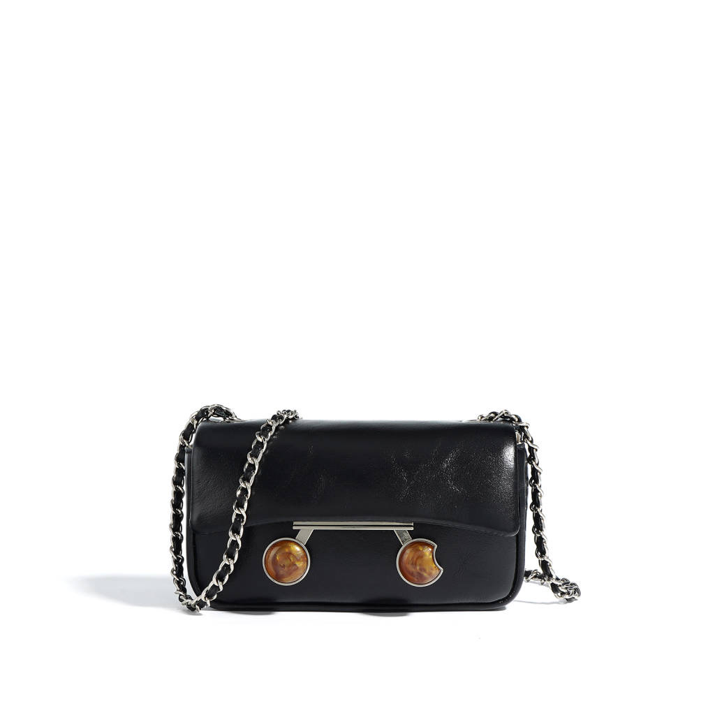 【芝麻集】ZG-9524A-黑色RAIN.CUN夏季新款腋下斜跨轻奢女包