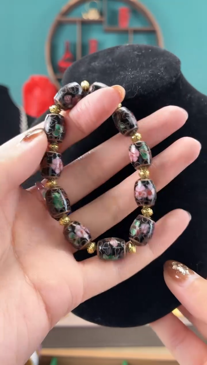  非遗景泰蓝手串鼓珠手串