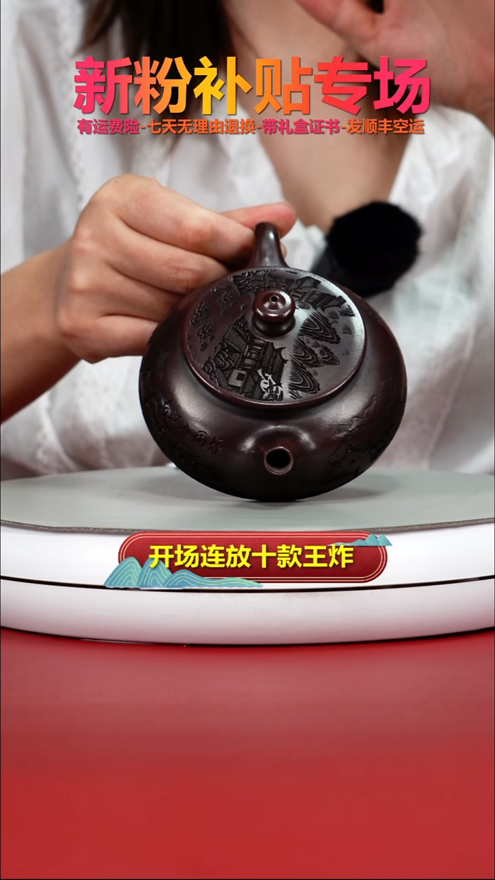 茶壶紫砂铁血红砂烟雨入江南寒江220CC