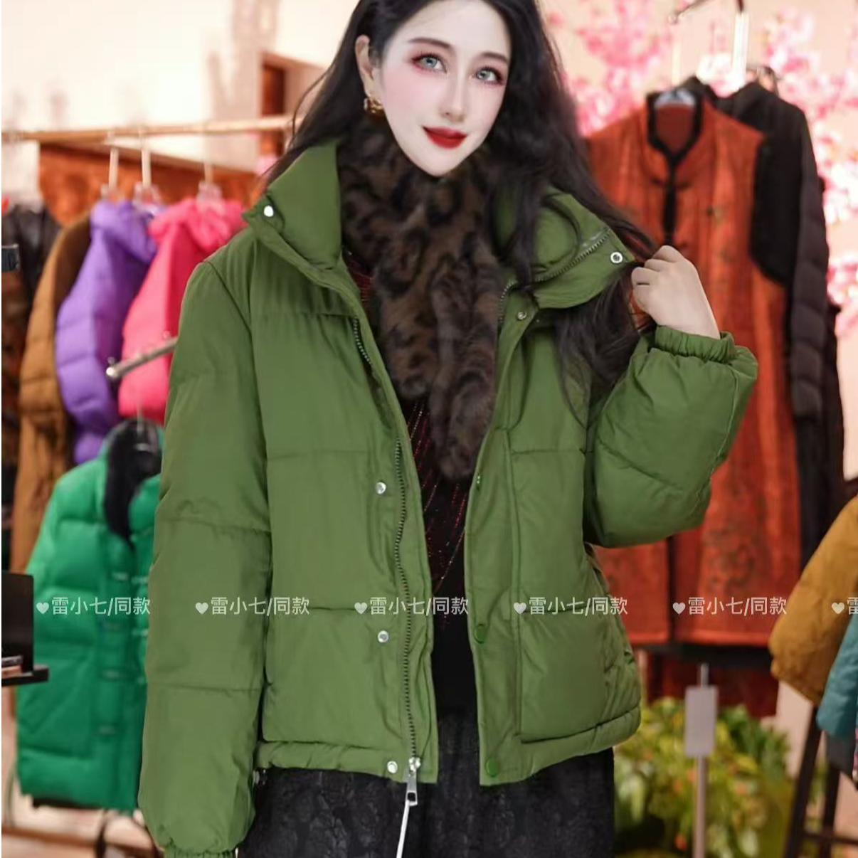 2025冬季棉服女韩版宽松立领纯色加厚保暖时尚ins外套997