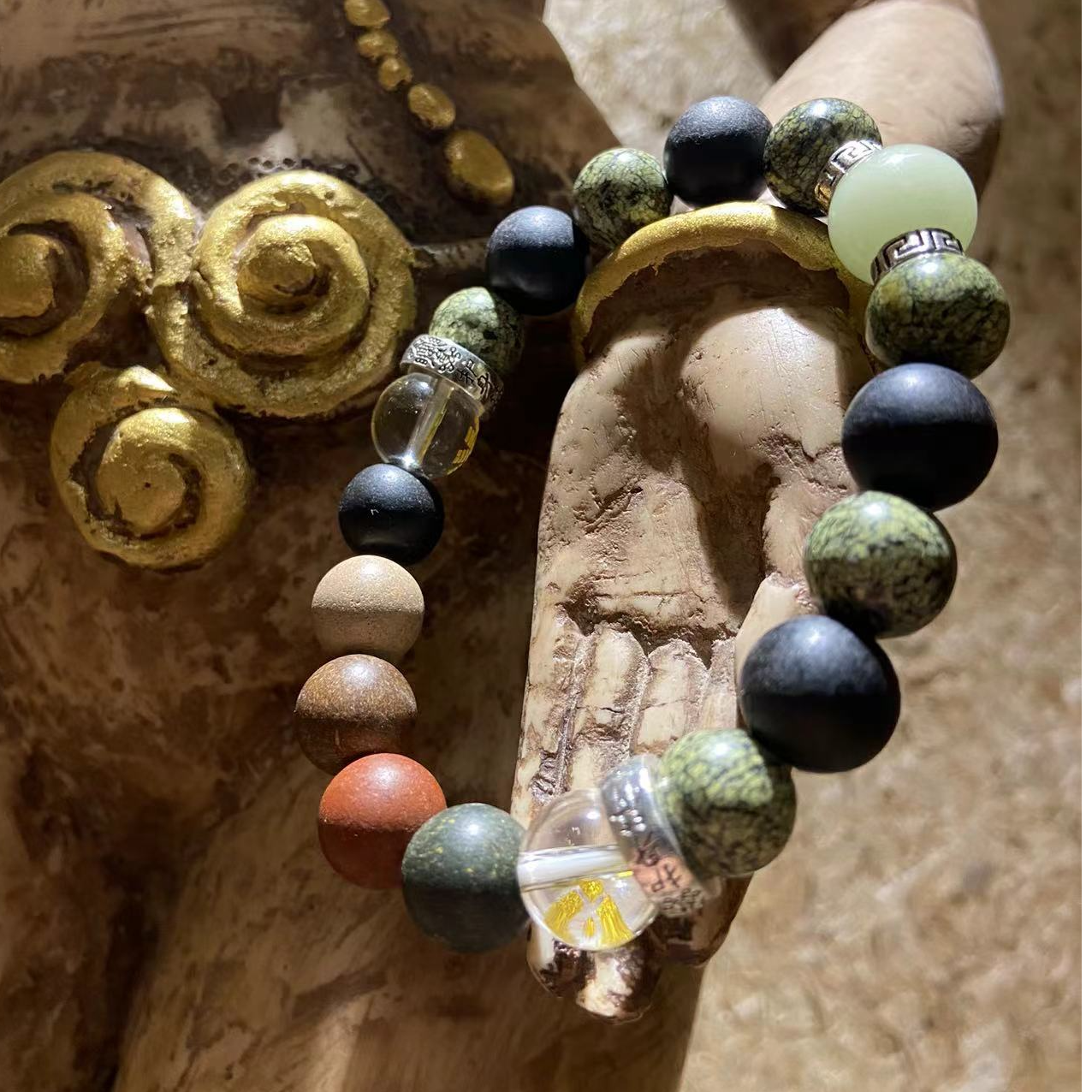 铜合金合成锆石手链 五行八卦药王大四合手环【文创】手链