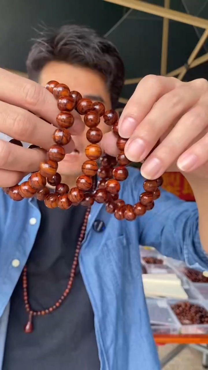 黄花梨/降香黄檀海南黄花梨尖峰岭1.2单圈手串（88）