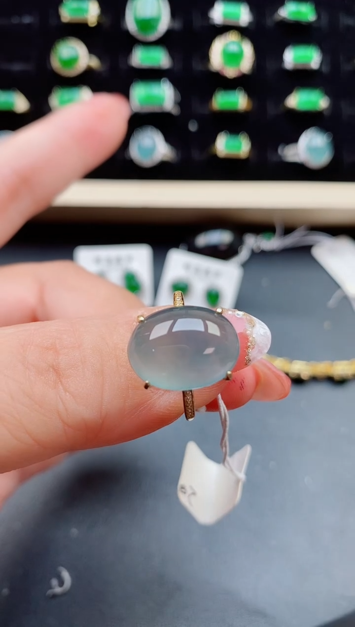 【闪购商品】翡翠戒指银S925镶嵌08505