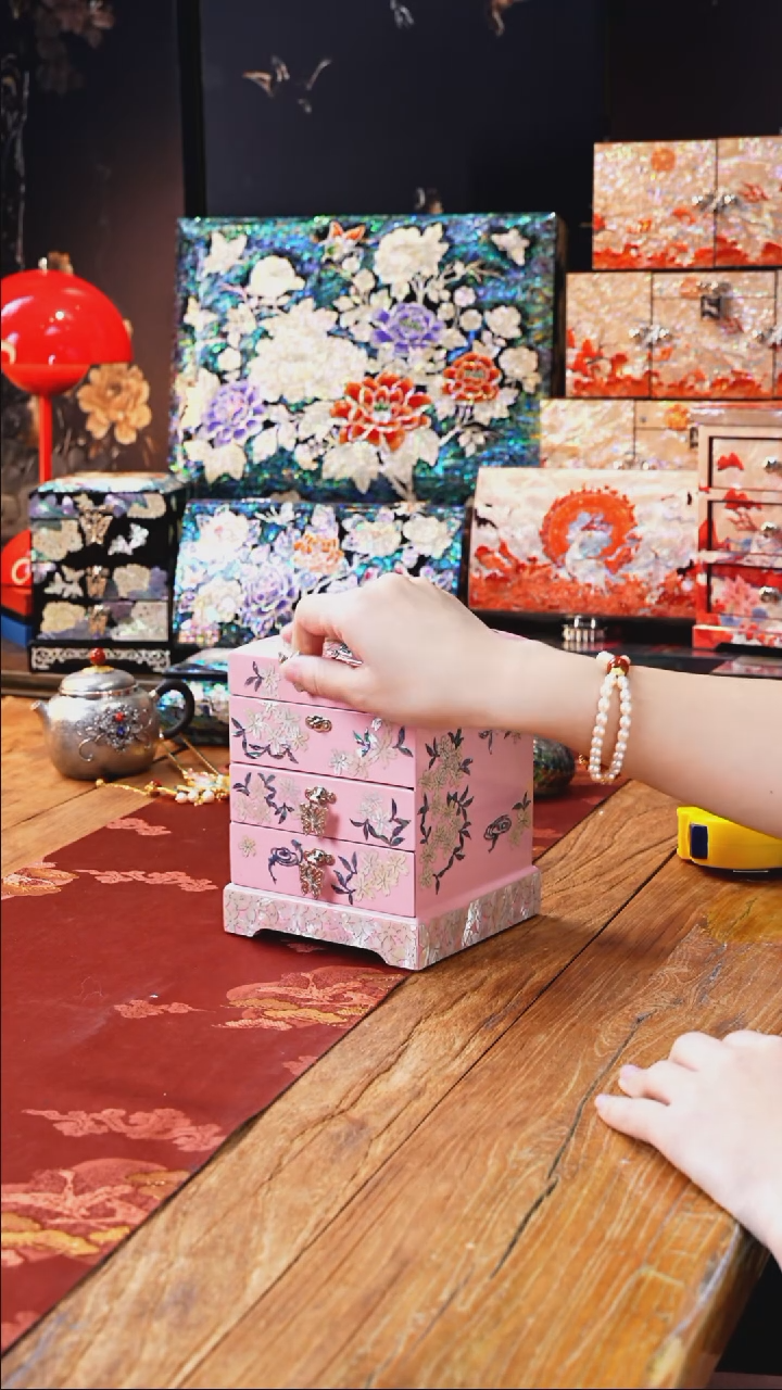 【闪购商品】瓷片豆包家推荐螺钿首饰盒