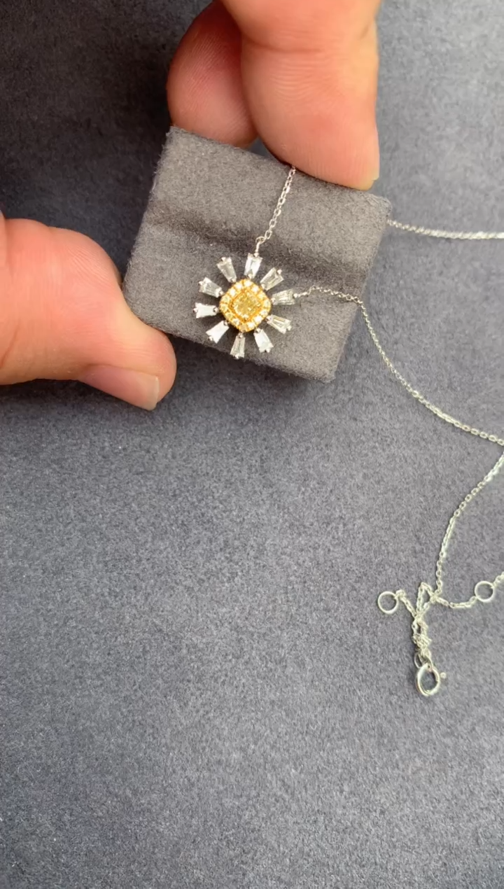 【闪购商品】钻石戒指/指环18K金镶嵌黄钻项链