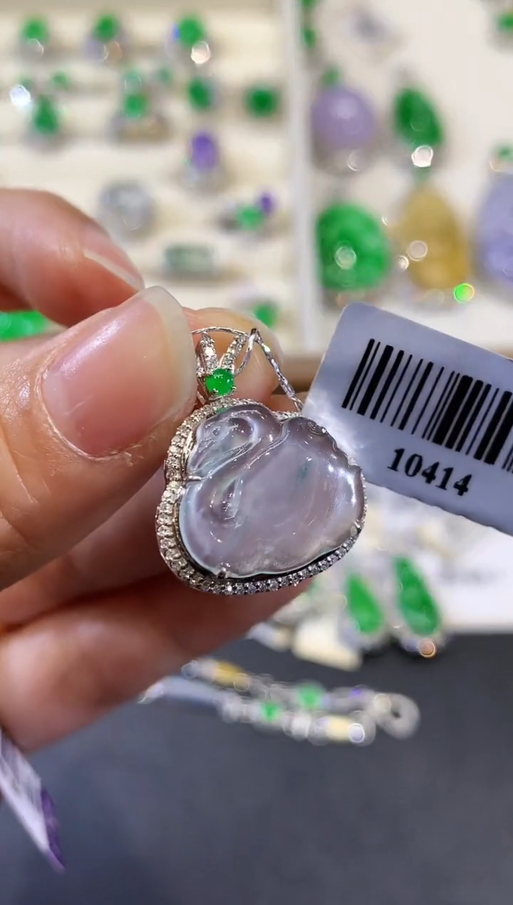 【闪购商品】翡翠吊坠(不含链)18K金镶嵌10414