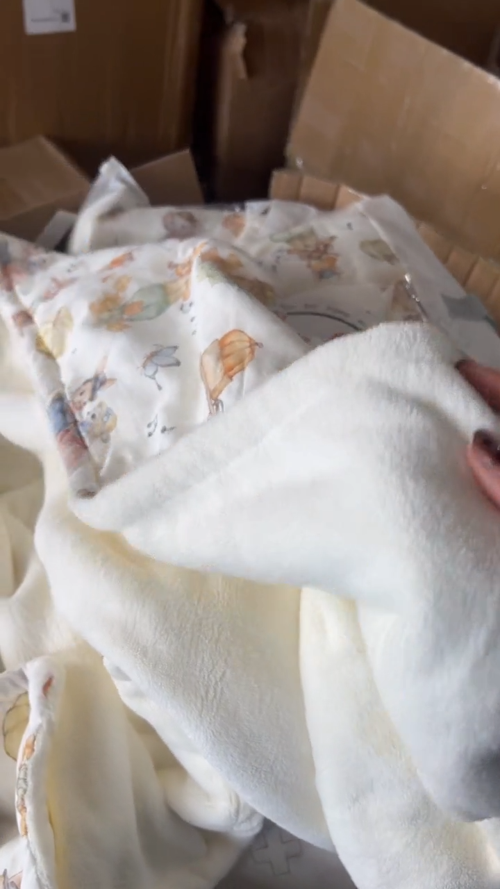 珊瑚绒浴巾 动物