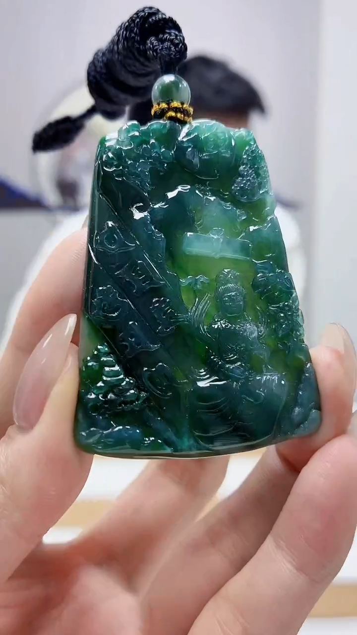 未镶嵌定制翡翠5028MM-毛货挂件58