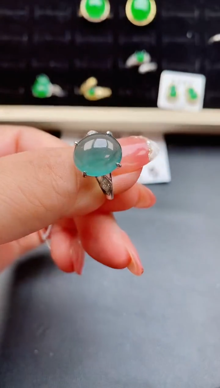 【闪购商品】翡翠戒指银S925镶嵌50850