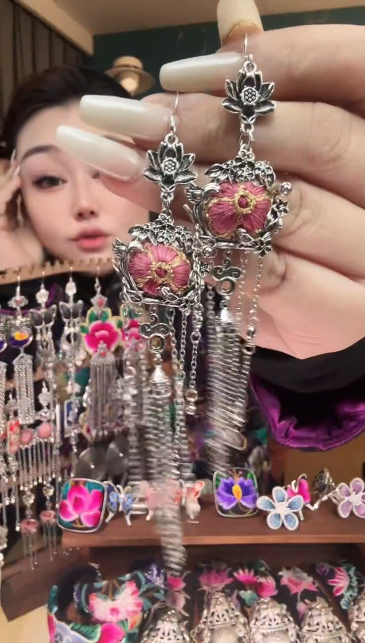 刺绣纯手工民族风刺绣耳环