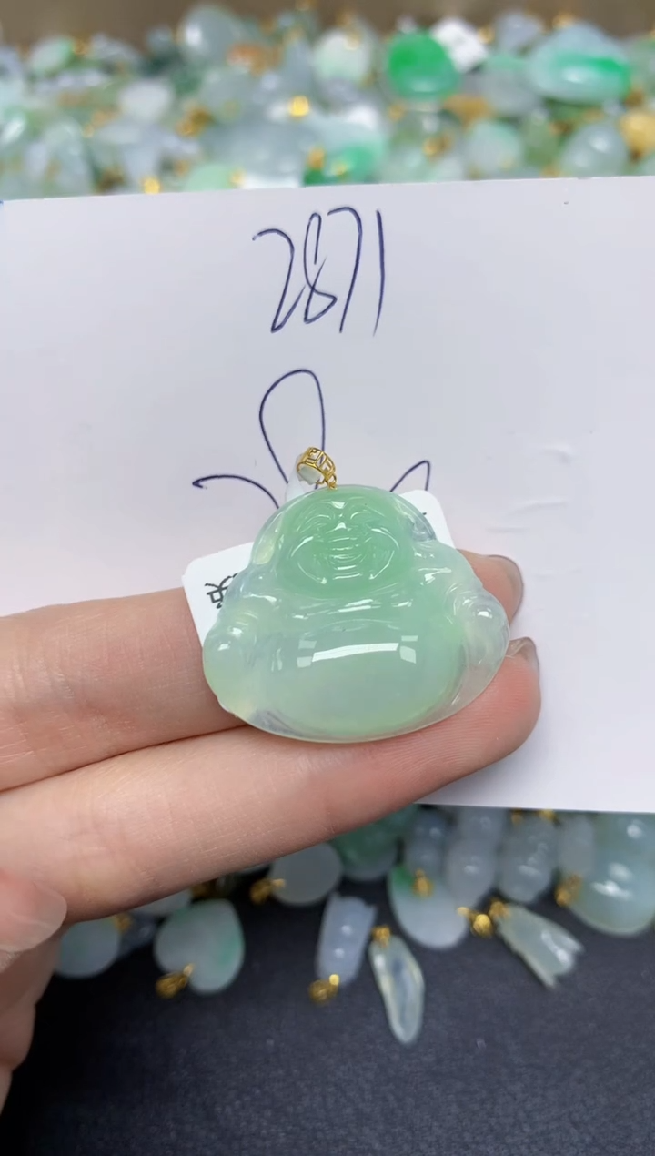 【闪购商品】翡翠颈饰18K金镶嵌 天然翡翠A货