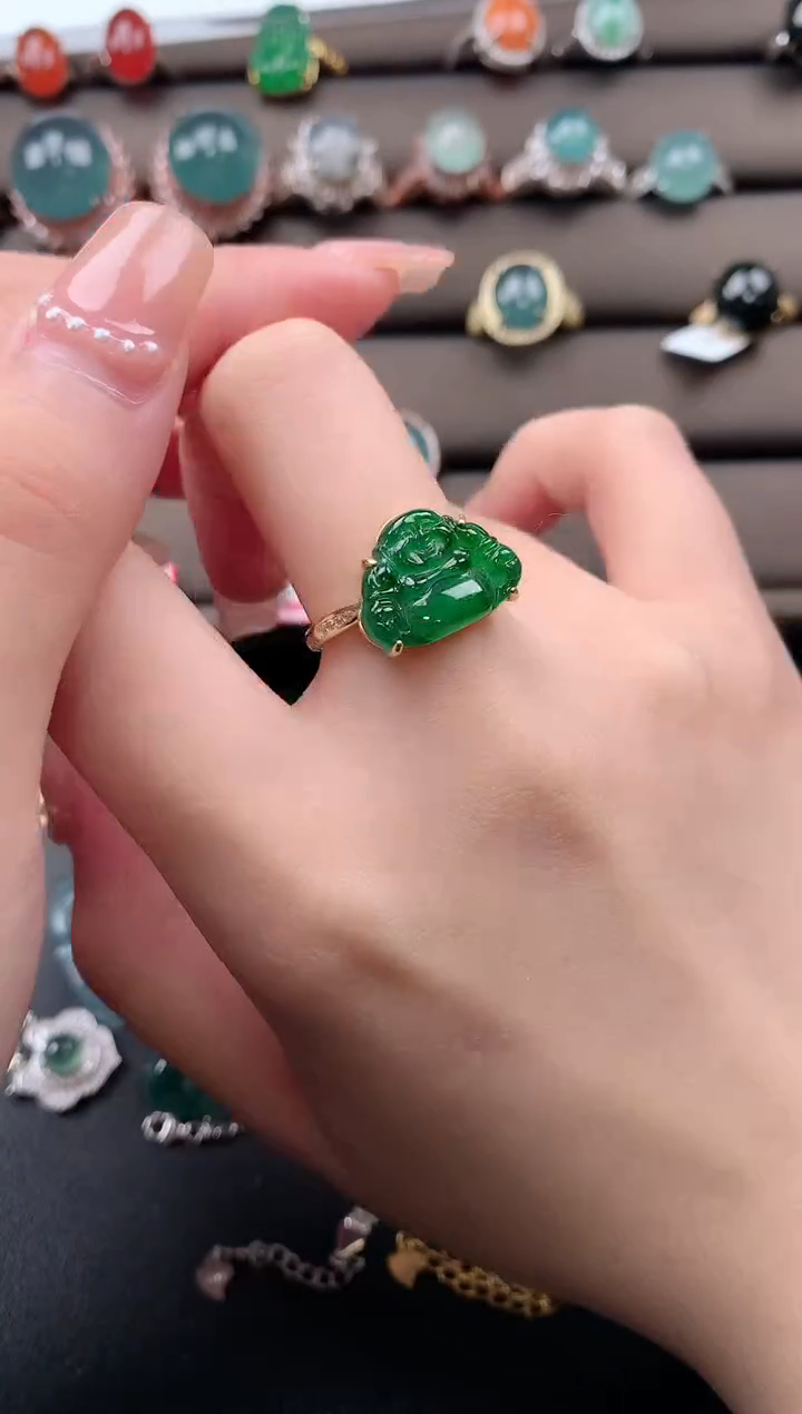 【闪购商品】翡翠戒指银S925镶嵌52141