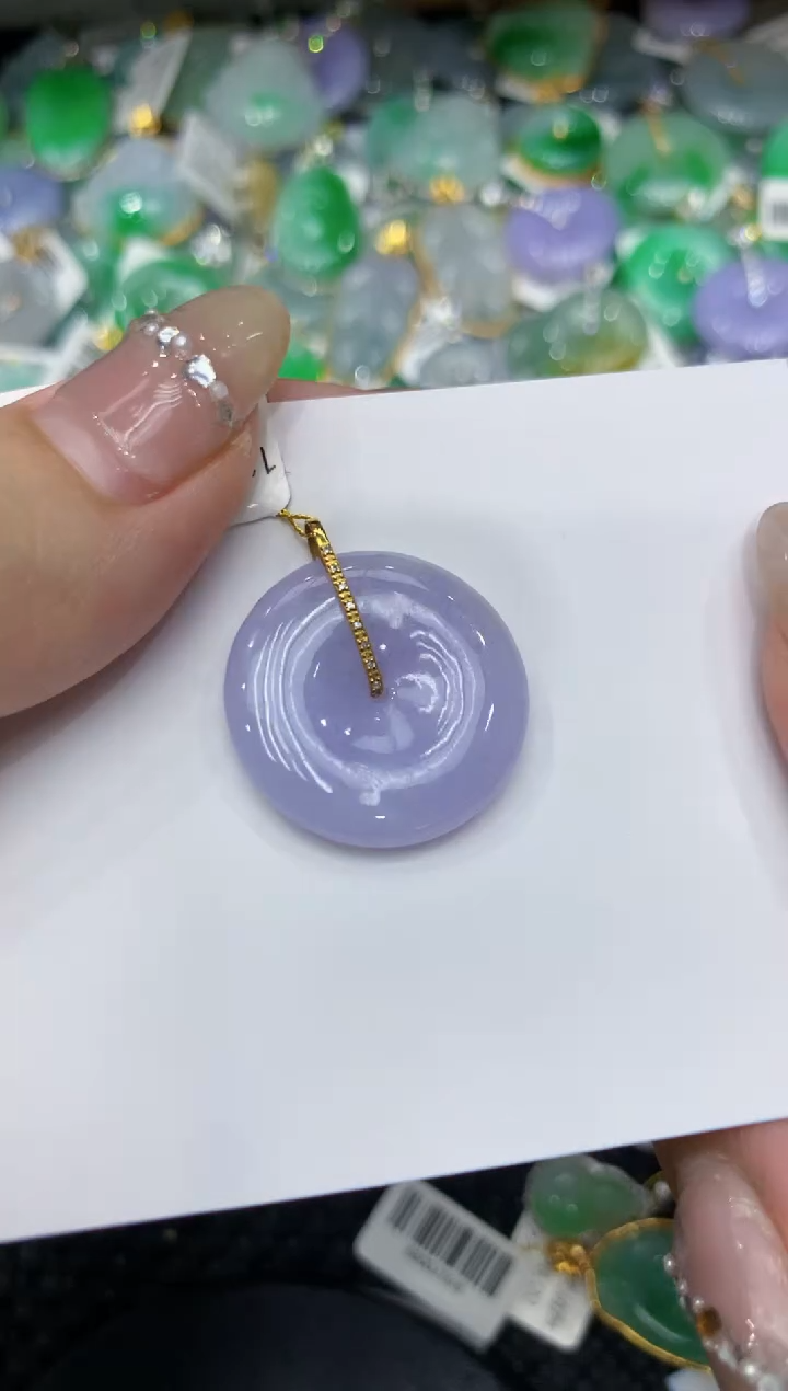 【闪购商品】翡翠颈饰18K金镶嵌222222222