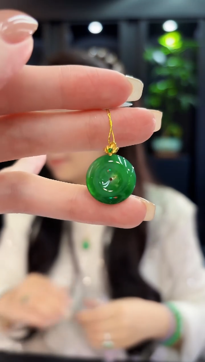 吊坠(不含链)18K金镶嵌翡翠 缅料A货/支持复检/一件