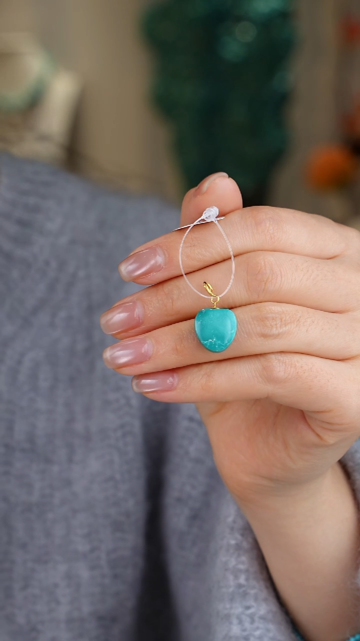 【闪购商品】绿松石吊坠(不含链)18K金镶嵌1