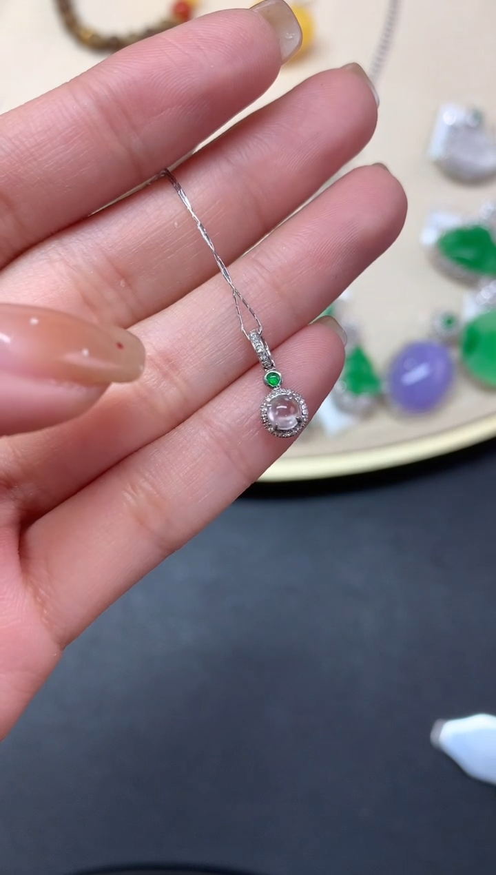 【闪购商品】翡翠吊坠(不含链)18K金镶嵌吊坠A27|980