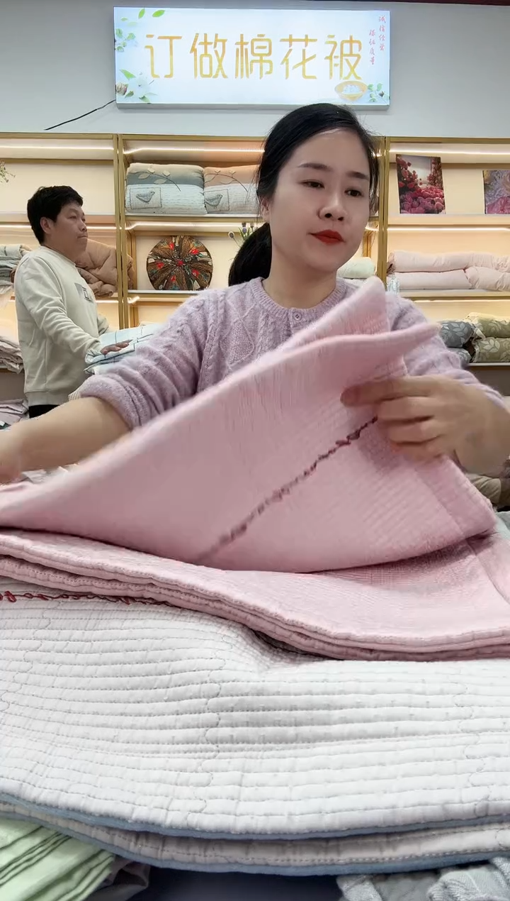 棉高端品质提花刺绣天丝+绒床盖三件套  
