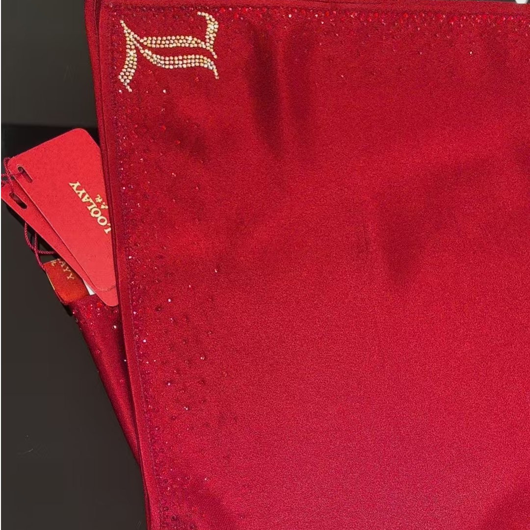 六礼28012酒红色三醋酸披肩百搭冬季高档秋冬女士结婚婚礼喜庆