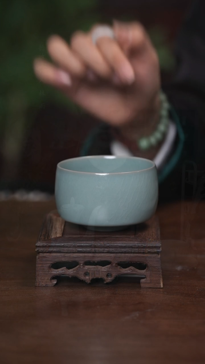 【闪购商品】清凉寺原产地仿古釉手工汝瓷大号手握杯