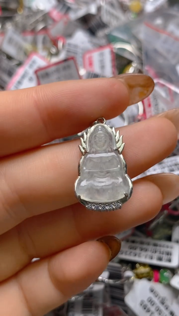 银S925镶嵌戒指翡翠百内无证书