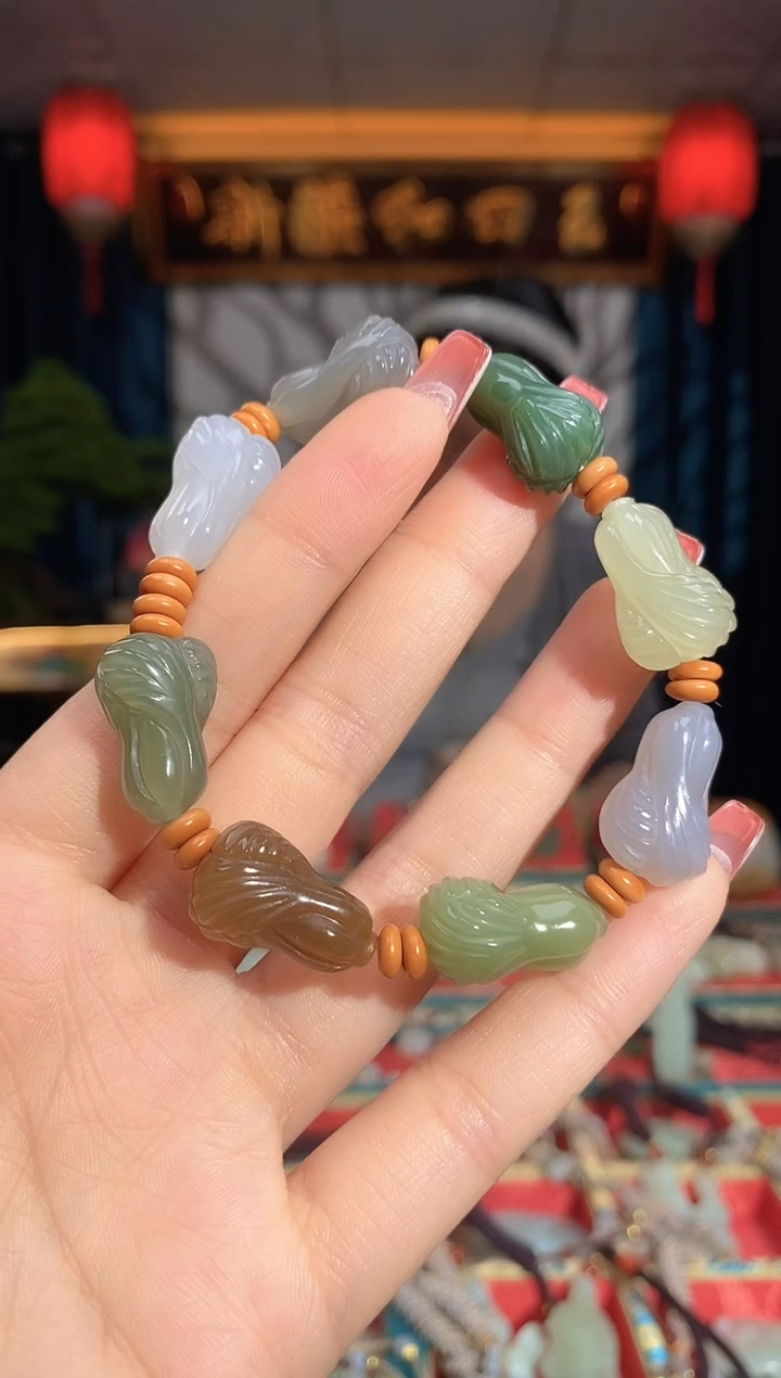 和田玉未镶嵌挂件手串