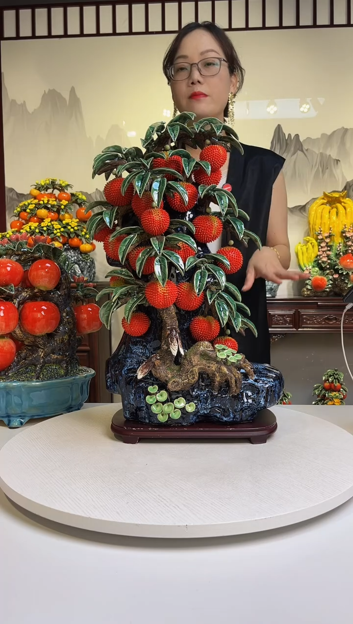 泥塑满堂红满堂红荔枝高度59cm