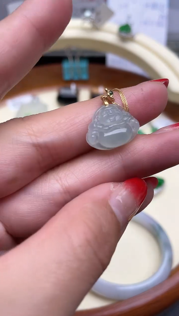 【闪购商品】翡翠颈饰18K金镶嵌回流寄售，不退不换