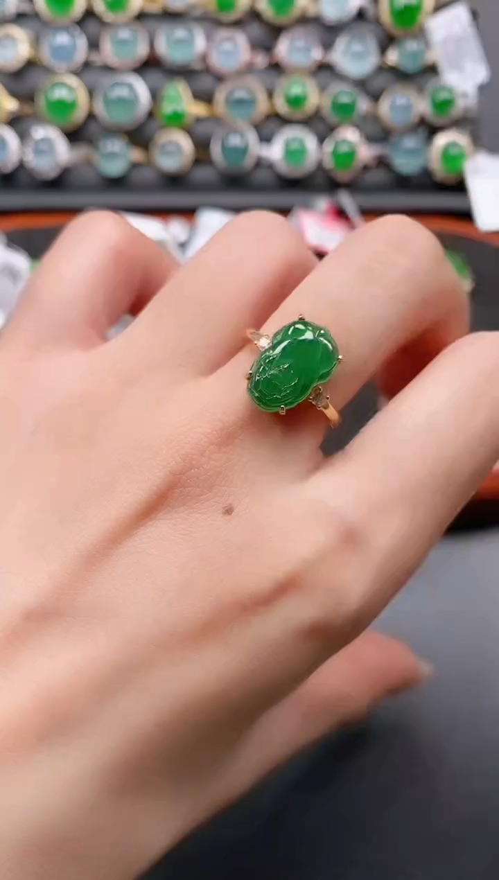 银S925镶嵌戒指翡翠111