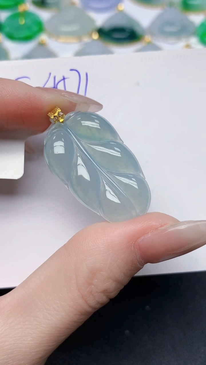 颈饰18K金镶嵌翡翠天然缅甸A货翡翠百元以上9元证书费自理