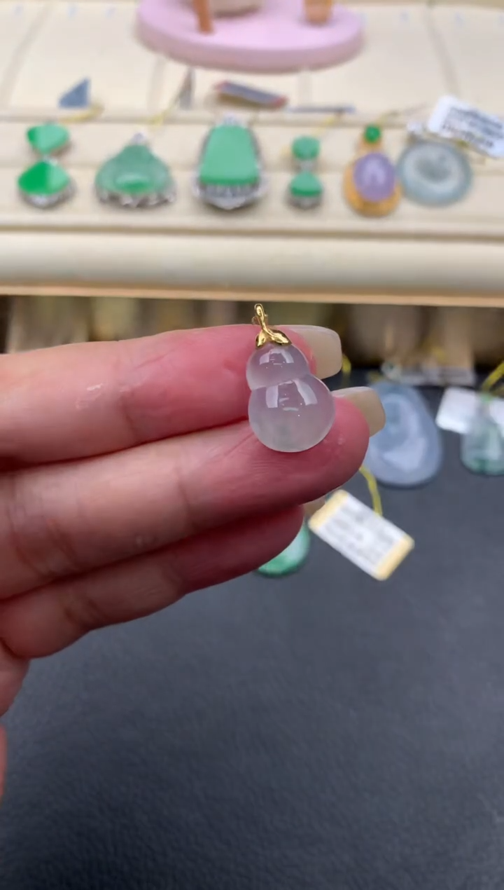 【闪购商品】翡翠颈饰18K金镶嵌Q427    