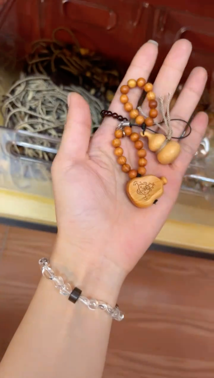 非洲檀香无事牌葫芦 两件套