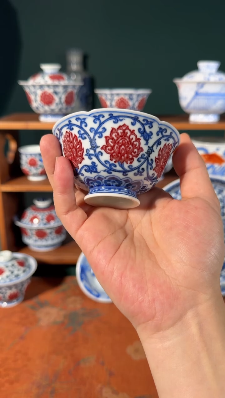 杯永明尚玩双勾莲花口