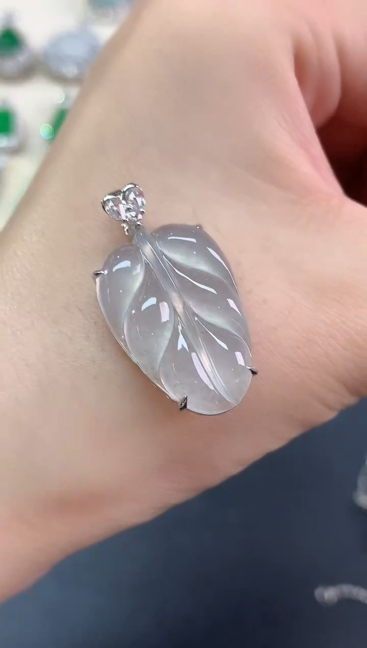 吊坠(不含链)18K金镶嵌翡翠吊坠(不含链)|5800