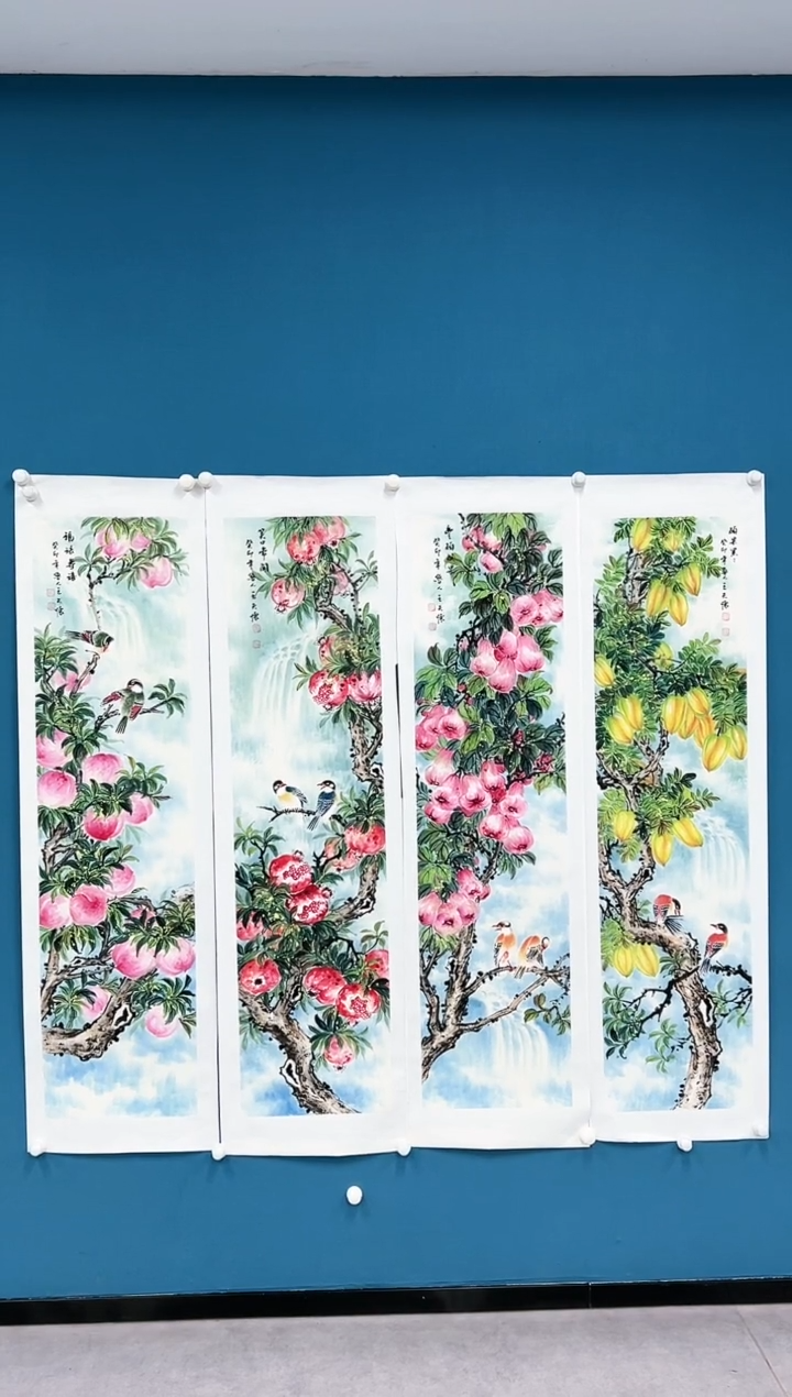【闪购商品】国画2.3-国检-王夫怀-四条屏82