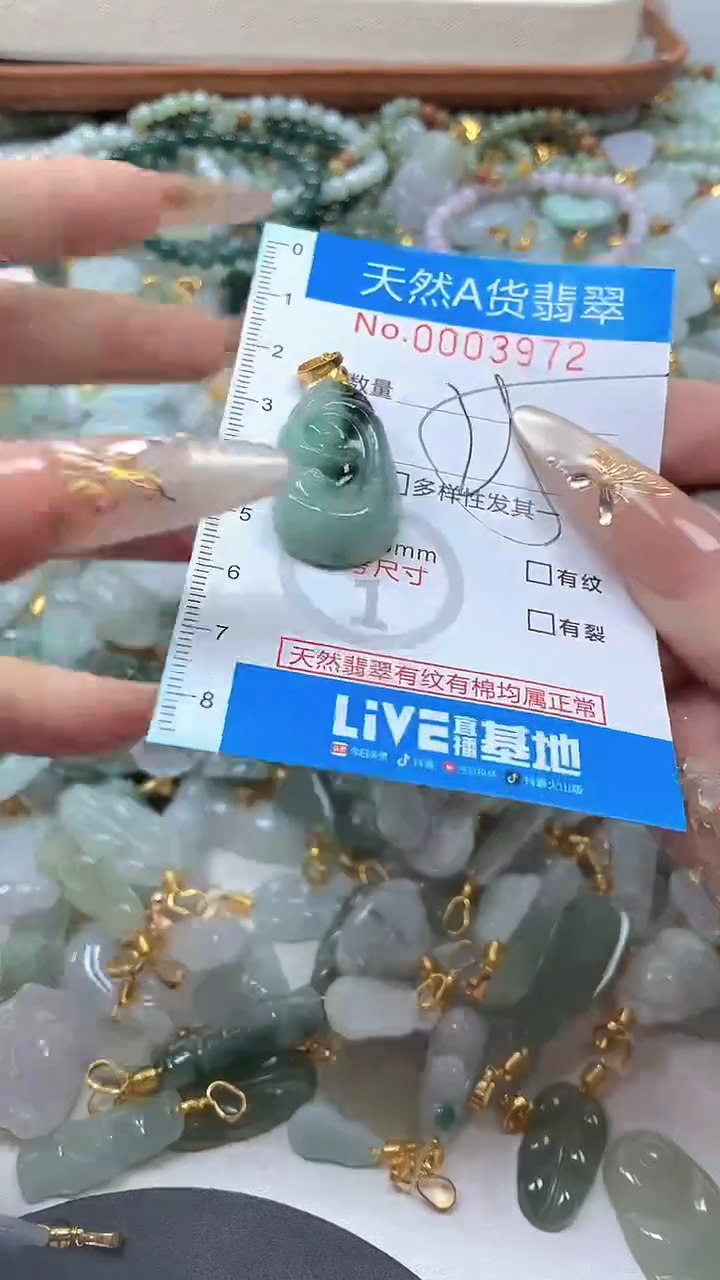 颈饰未镶嵌翡翠净货挂件-3972