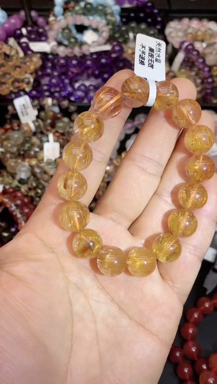 【闪购商品】水晶手链未镶嵌b103 赤金发13mm