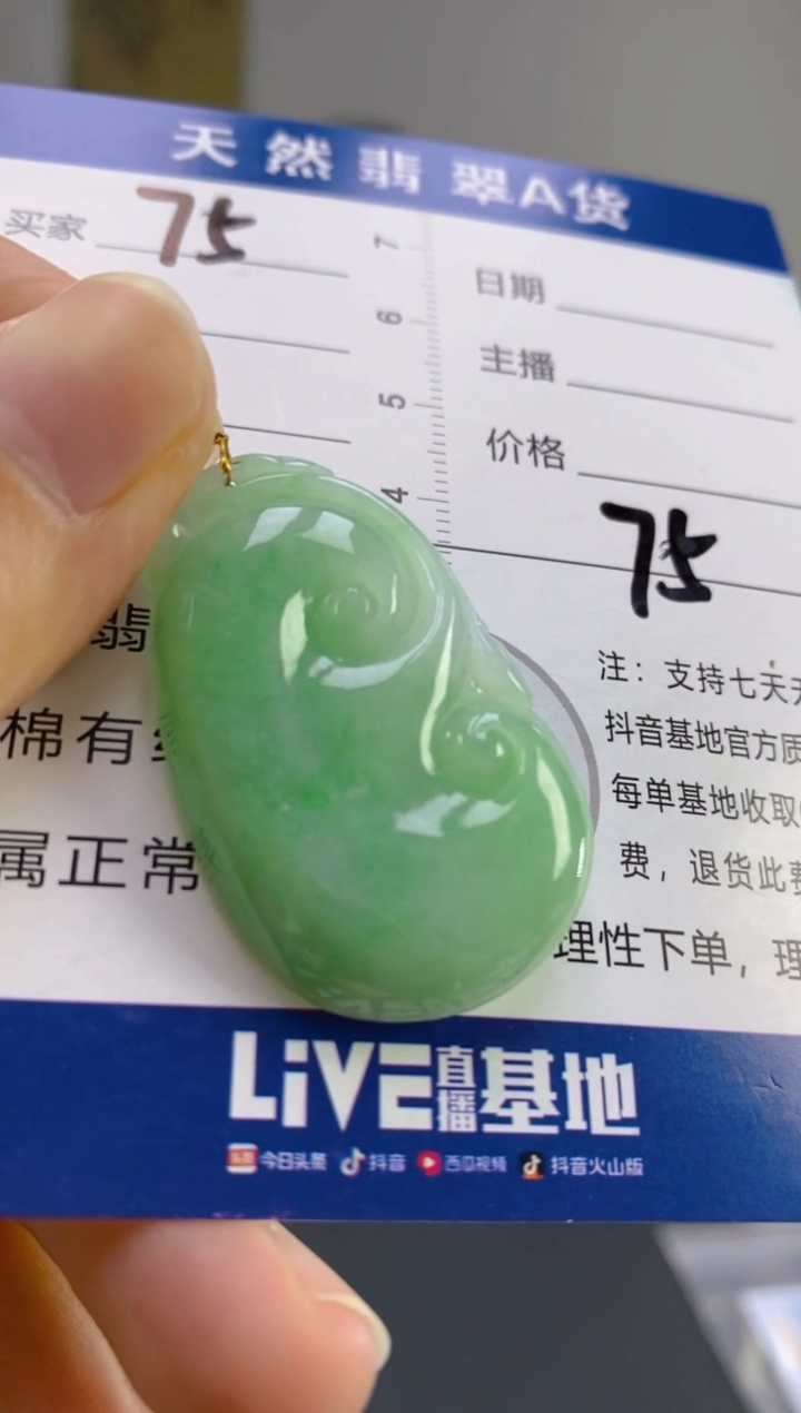 【闪购商品】翡翠颈饰18K金镶嵌天然A货翡翠