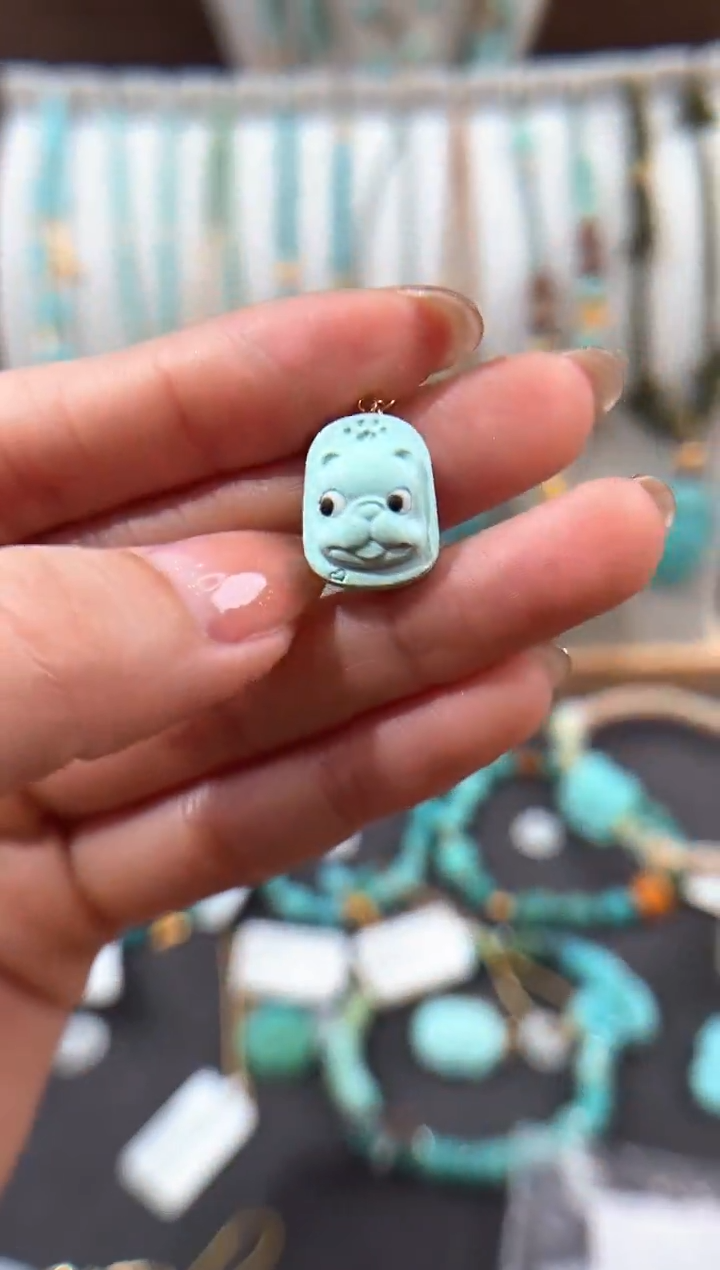 【闪购商品】绿松石提溜18K金镶嵌绿松石提溜